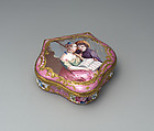 Snuffbox with music lesson scene, Jacques Philippe Le Bas  French, Enamel on copper, British, South Staffordshire, possibly Bilston