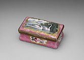 Snuffbox with pair of swans, Wenceslaus Hollar  Bohemian, Enamel on copper, British, South Staffordshire, possibly Bilston