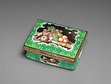 Snuffbox with still life, Enamel on copper, British, South Staffordshire