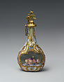 Scent bottle with still life of fruit, decoration of one side after Robert Hancock (British, Burslem 1730–1817 Bristol), Enamel on copper, British, South Staffordshire