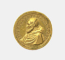 Pius V (Michele Ghislieri 1504-72) Pope 1566-72, Gian Federigo Bonzagna (Italian, Parma after 1507–1588)  , called Federigo Parmense, Gilded Bronze, Italian, Rome