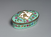 Snuffbox, Enamel on copper, British, possibly Bilston