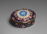 Patch box, Enamel on copper; mirror glass, British, possibly South Staffordshire, possibly Bilston