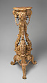 Pair of tripod candlestands or torchères, Thomas Chippendale (British, baptised Otley, West Yorkshire 1718–1779 London)  , after a manuscript design, Carved and gilded wood (pine?), British