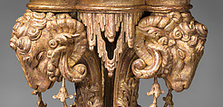 Pair of tripod candlestands or torchères, Thomas Chippendale (British, baptised Otley, West Yorkshire 1718–1779 London)  , after a manuscript design, Carved and gilded wood (pine?), British