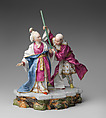 Chinese woman and servant, Höchst Manufactory (German, 1746–1796), Hard-paste porcelain, German, Höchst