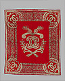 Carriage cloth, probably made for the Cavendish family, Dukes of Devonshire, Wool, appliqued silk, metal thread, British