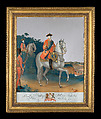 Equestrian portrait of William, Duke of Cumberland (1721–1765), David Morier, Glass, reverse painted and mirrored, Chinese, Canton for export market