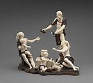 Resting Wanderers, Attributed to Simon Troger (German, 1683–1768), Historic ivory, walnut, glass, Southern German