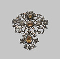 Brooch, Silver, silver gilt, topaz, diamonds, Continental