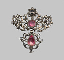 Brooch (part of a set), Silver, jewels, Continental