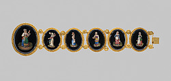 Bracelet (part of a set), G.L. Barberi, Gold, mosaic, onyx (?), Italian, Rome