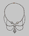 Necklace, Silver, gold, diamonds, European