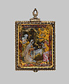 Pendant, Gold, reverse-painted; rock crystal, Northern Italian, Lombardy