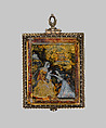 Pendant, Gold, reverse-painted; rock crystal, Northern Italian, Lombardy