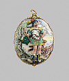 Pendant, Painted enamel on gold; pearl, German, possibly Strasbourg