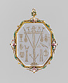 Pendant with emblems of the Passion, Crystal, gold, enamel, possibly Spanish