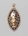 Locket, Gold, enamel, diamonds, pearls, probably British