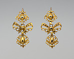 Pair of earrings, Gold, diamonds, probably Spanish