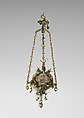 Sixteenth-century-style pendant, Crystal, gold, enamel, pearls, French