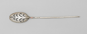 Strainer spoon, Elizabeth Tookey (British, entered 1773), Silver, British, London