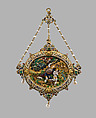 The Sacrifice of Isaac, Probably after a design by Reinhold Vasters (German, Erkelenz 1827–1909 Aachen), Enameled gold set with emeralds, rubies, and pearls and with pendant pearls, probably French or German