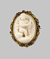Earring (one of a pair) (part of parure), Gold, meerschaum, Italian