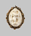 Earring (one of a pair) (part of parure), Gold, meerschaum, Italian