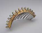 Diadem, E.A., Silver gilt, seed pearls, French, Paris