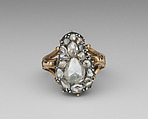 Ring, Gold, silver, diamonds, probably French