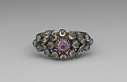 Ring, Gold, silver, ruby, diamonds, French