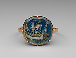 Ring, Gold, ivory, glass, British