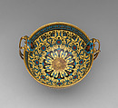 Bowl on stand, Design attributed to Louis-Constant Sévin (French, Versailles 1821–1888 Neuilly-sur-Seine), Gilt brass, polychrome cloisonné enamel, French, Paris