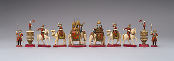 Chessmen (32), Ivory, Indian, possibly Bengal
