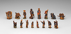 Battle of Waterloo chess set, Phyllis and Delphis Gardner (born 1890 and 1900 respectively), Wood, British, Maidenhead