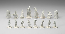 Chessmen (32), Wedgwood and Co., Blue and white jasper, British, Etruria, Staffordshire