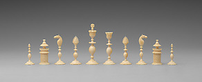 Chessmen (32), Ivory and whalebone, probably Indian, Madras Presidency