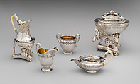 Coffee Pot on Stand (part of a service), Digby Scott (British, active 1802–1807), Silver; ivory, British, London