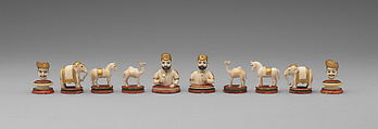 Chessmen (32), Ivory, Indian, possibly Jaipur