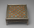 Chess table, Jade, jasperite, brass, steel, Indian