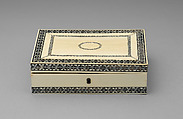 Box-board for chess and backgammon and boxes (2), Ivory, horn, sandalwood, Indian