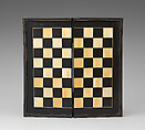 Box-board for chess and backgammon, Ebony, ivory, possibly Indo-Portuguese, Goa