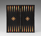 Box-board for chess and backgammon, Ebony, ivory, possibly Indo-Portuguese, Goa