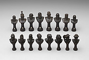 Chess set, Max Nicholas Niemeier (German, 1876–after 1930), Pear wood, German