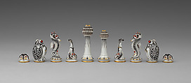 "Aquatic" chess set, Max Esser (German, Barth 1885–1945 Berlin), Porcelain, German, Meissen