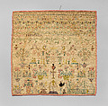 Sampler, Silk on cotton, German