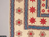 Hearts, Star of Lemoyne, and Honeycomb Quilt, Hannah Hislop (Irish, died Coolnacarrig, County Cavan 1876), Cotton, printed and pieced, Irish