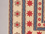 Hearts, Star of Lemoyne, and Honeycomb Quilt, Hannah Hislop (Irish, died Coolnacarrig, County Cavan 1876), Cotton, printed and pieced, Irish