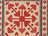 Hearts, Star of Lemoyne, and Honeycomb Quilt, Hannah Hislop (Irish, died Coolnacarrig, County Cavan 1876), Cotton, printed and pieced, Irish