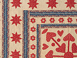 Hearts, Star of Lemoyne, and Honeycomb Quilt, Hannah Hislop (Irish, died Coolnacarrig, County Cavan 1876), Cotton, printed and pieced, Irish